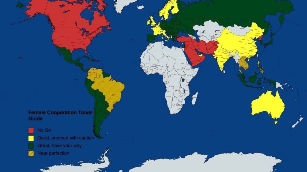 Worlds Most Cooperative Women by country (map)