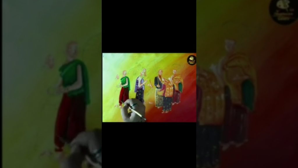 #shorts #video Real Life Scenery LAOS PAINTING Traditional LAOS CULTURE PAINTING Women at the Market