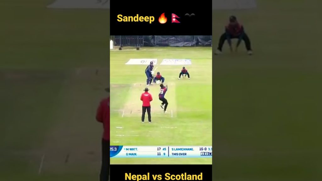 Sandeep Lamichhane vs Scotland. Nepal vs Scotland highlight